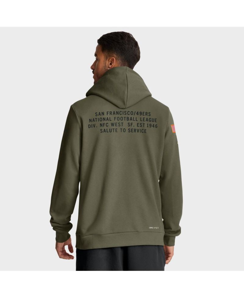 Men's Olive San Francisco 49ers 2025 Salute to Service Sideline Standard Issue Dri-FIT Hoodie