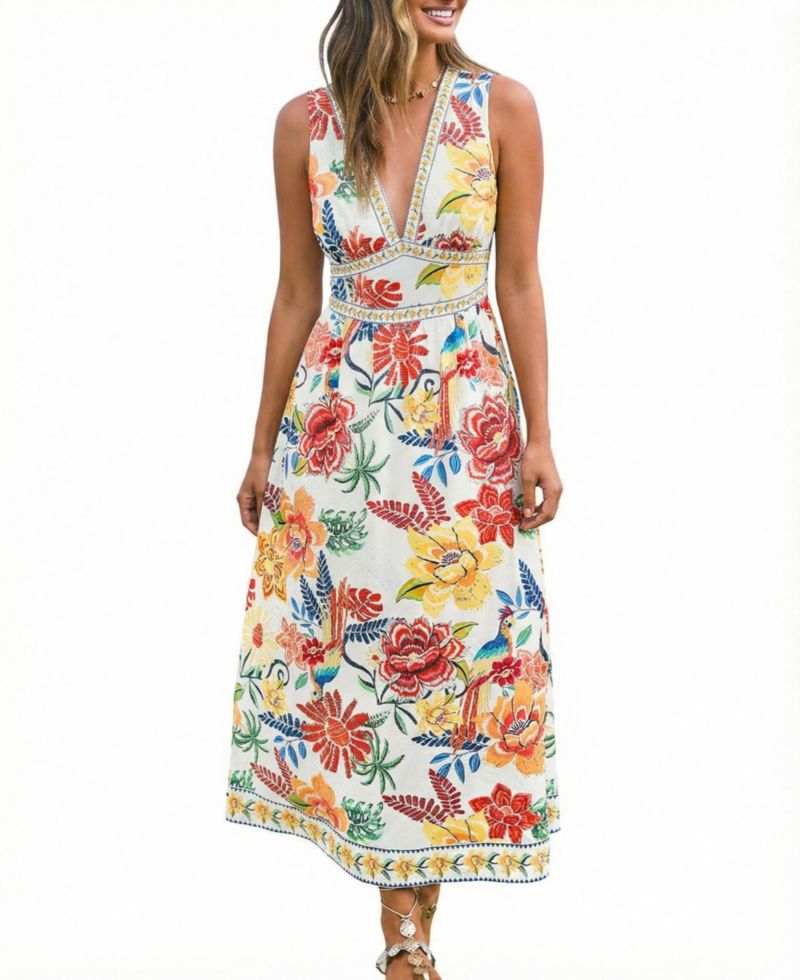 Women's Sabrina Tropical Maxi Beach Dress