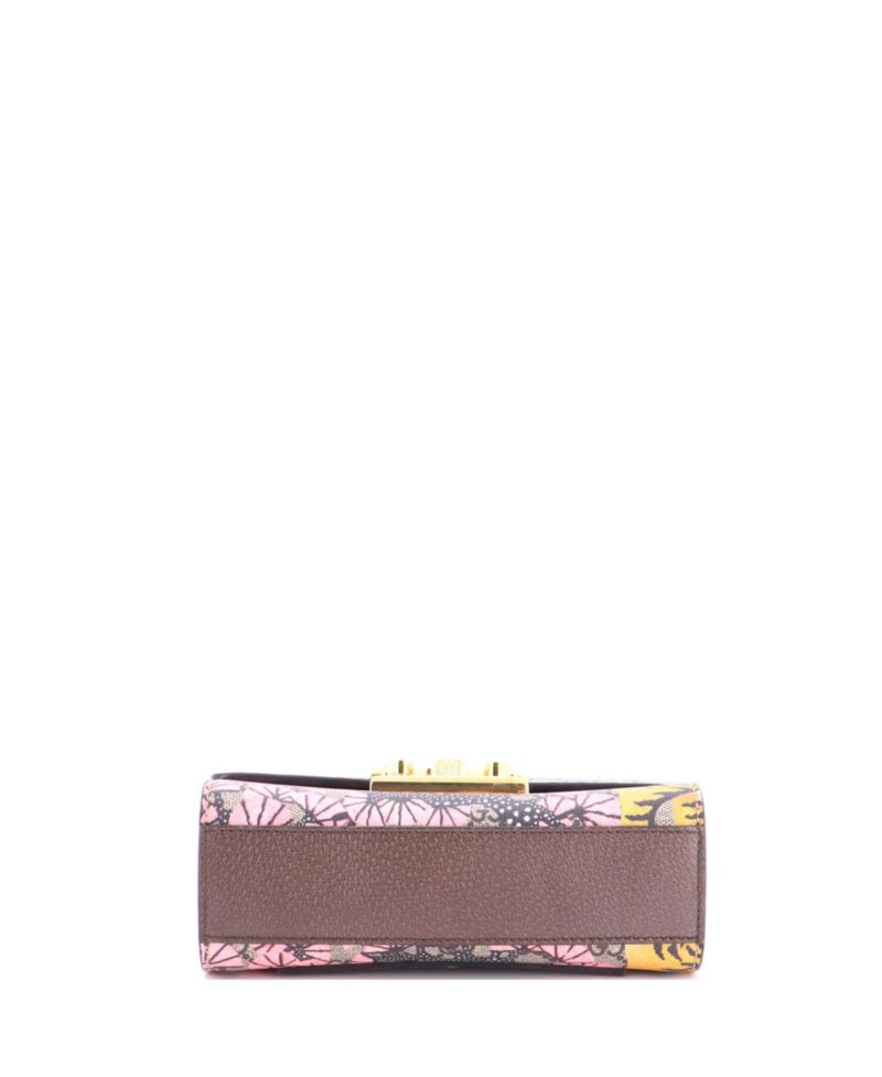 Small Padlock Shoulder Bag Bengal Print GG Coated Canvas