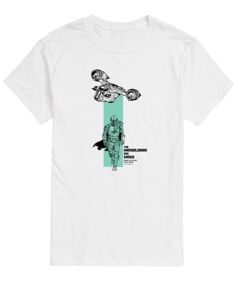 Men's The Mandalorian & Grogu Spaceship Graphic T-Shirt