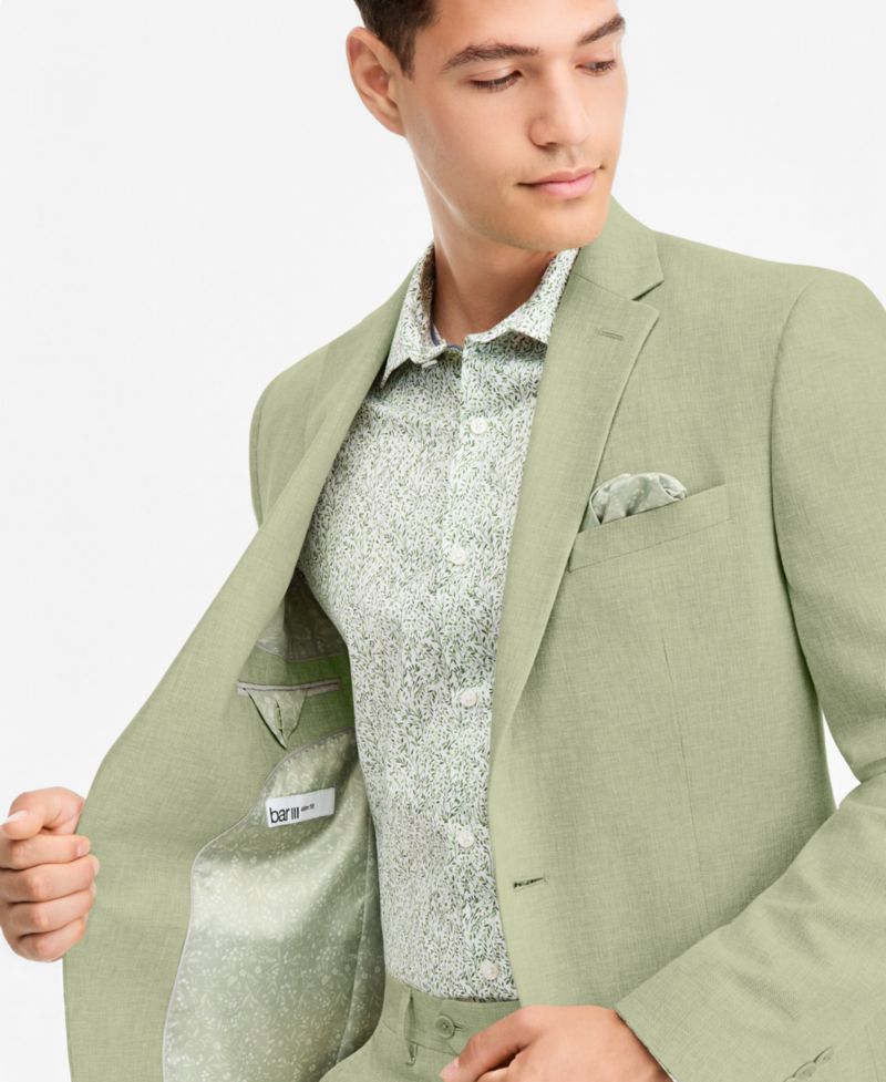 Men's Slim-Fit Linen-Blend Suit Separates