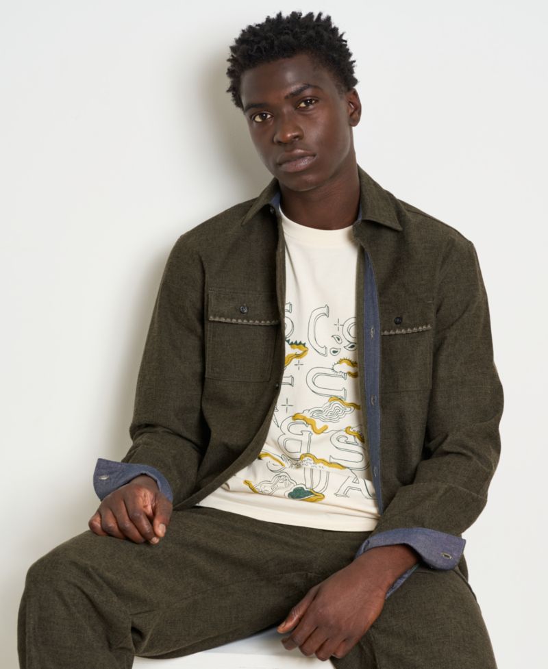Men's Melange Long-Sleeve Shirt