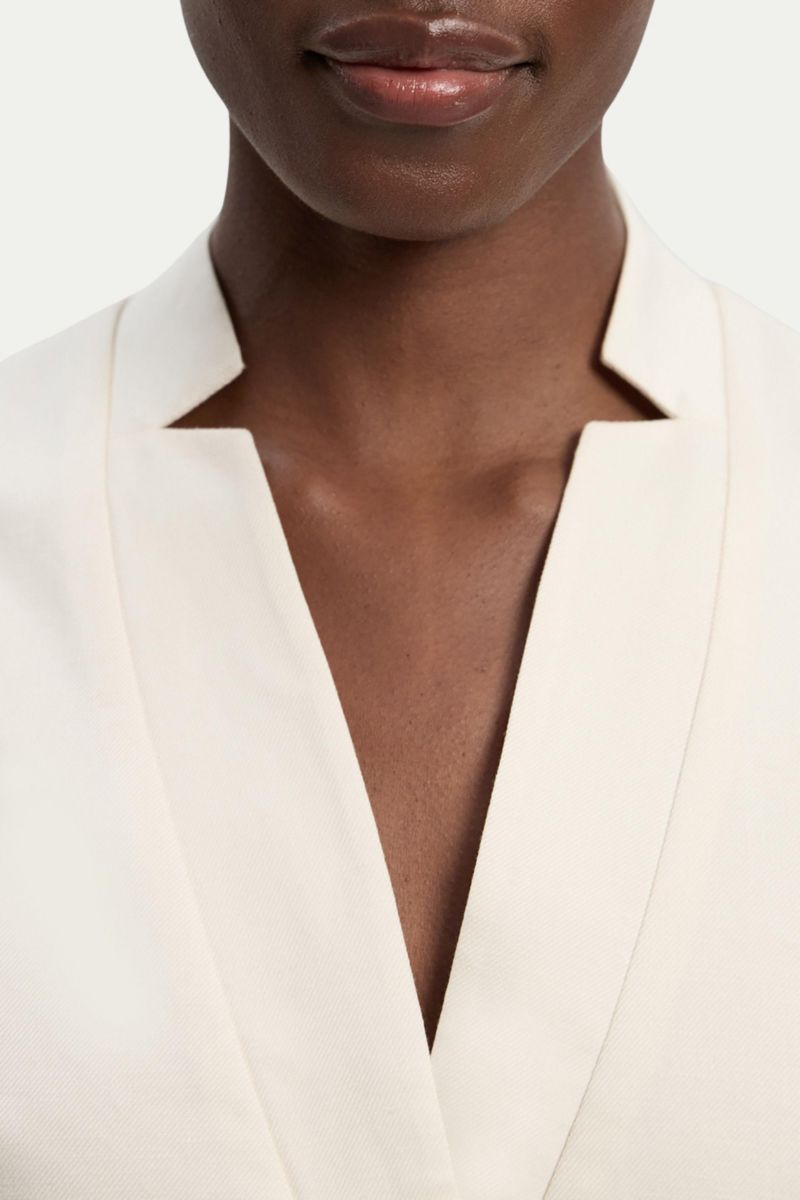 Women's Tailored Linen Wrap Maxi Dress