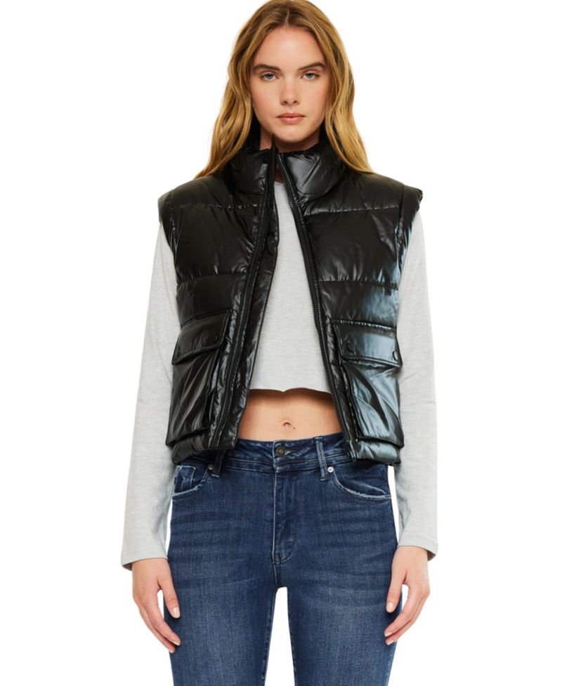 Women's Obsidian Cropped Puffer Vest