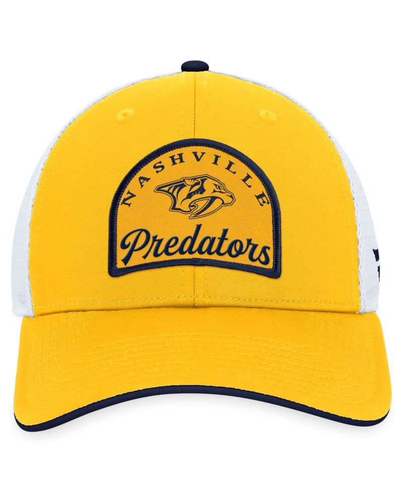 Men's Gold, White Nashville Predators Fundamental Adjustable Hat