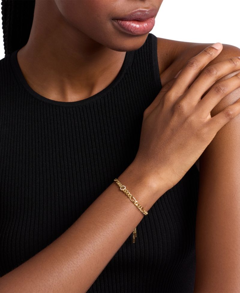 MICHAEL Logo Figaro Chain Bracelet