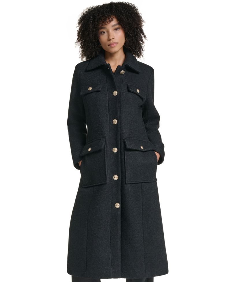 Women's Wool-Blend Long Colorblock Coat