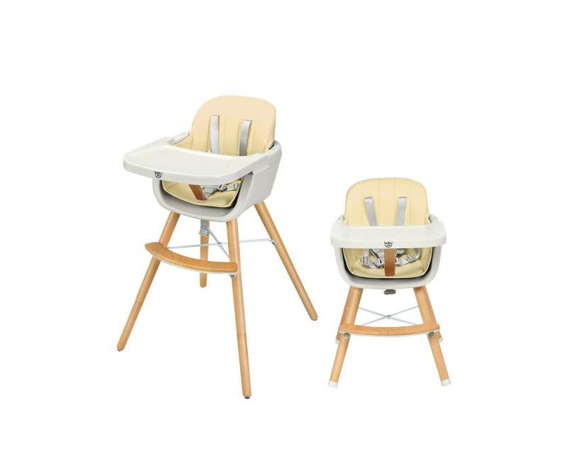 Girls Wooden 3 in 1 Convertible High chair with Cushion