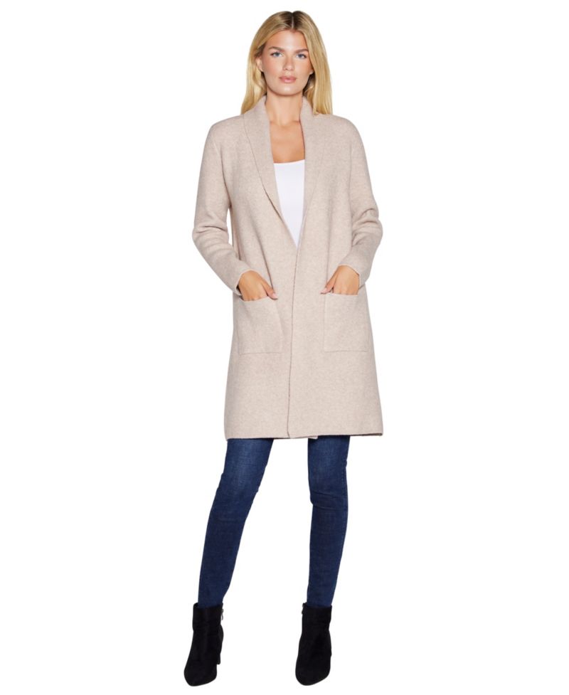 Women's Shawl Collar Open-Front Duster Cardigan