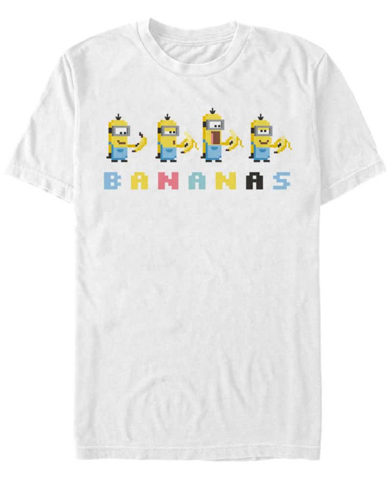 Minions Men's 8-bit Bananas Short Sleeve T-Shirt