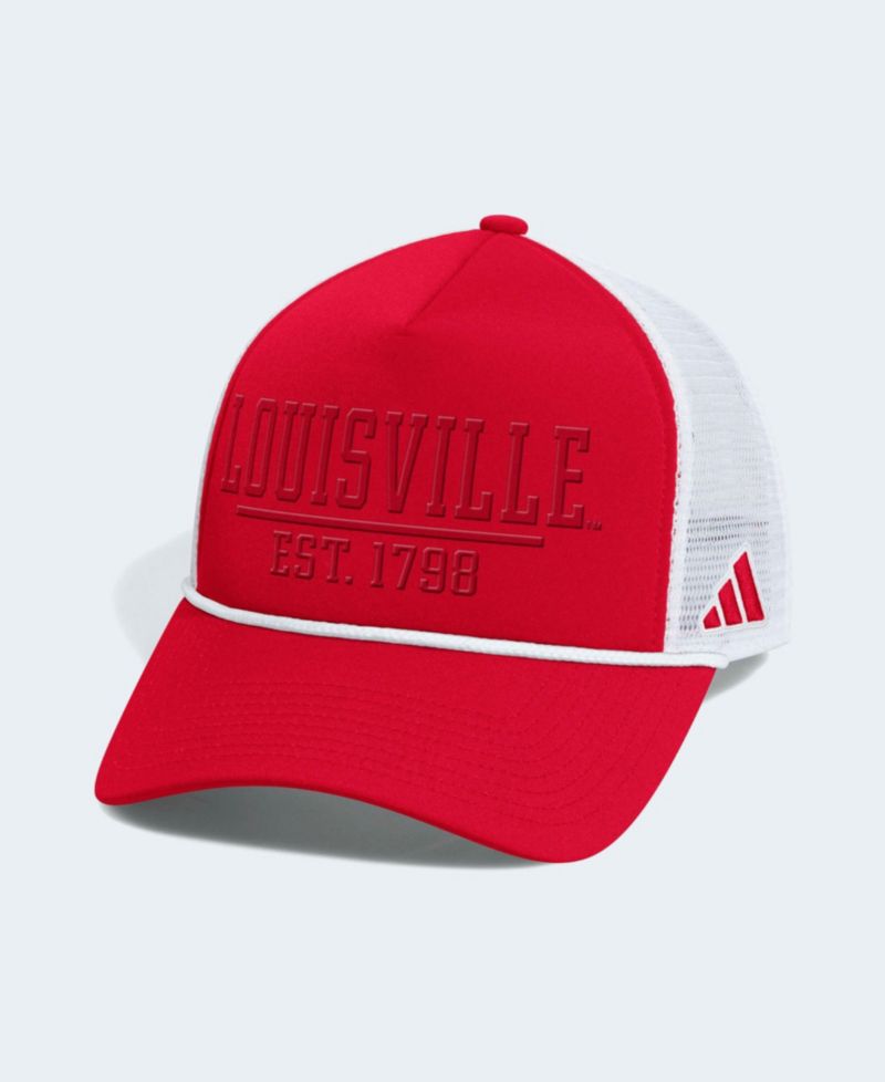 Men's Red/White Louisville Cardinals Foam Front Trucker Adjustable Hat