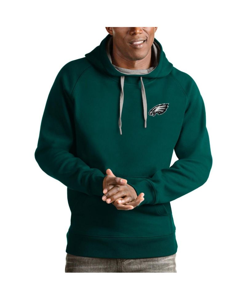 Men's Midnight Green Philadelphia Eagles Logo Victory Pullover Hoodie