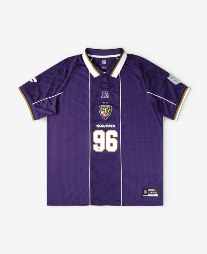Big Boys and Girls Purple Baltimore Ravens Football x Football Collared Fan Jersey