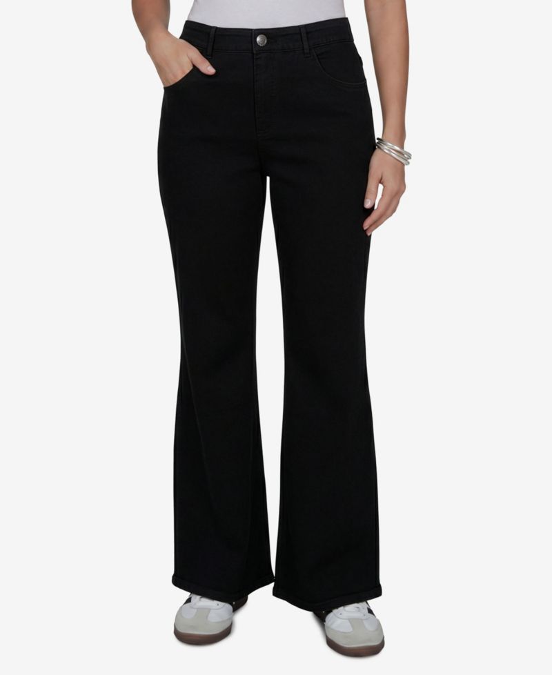 Petite Mid-Rise Flare Denim Jeans