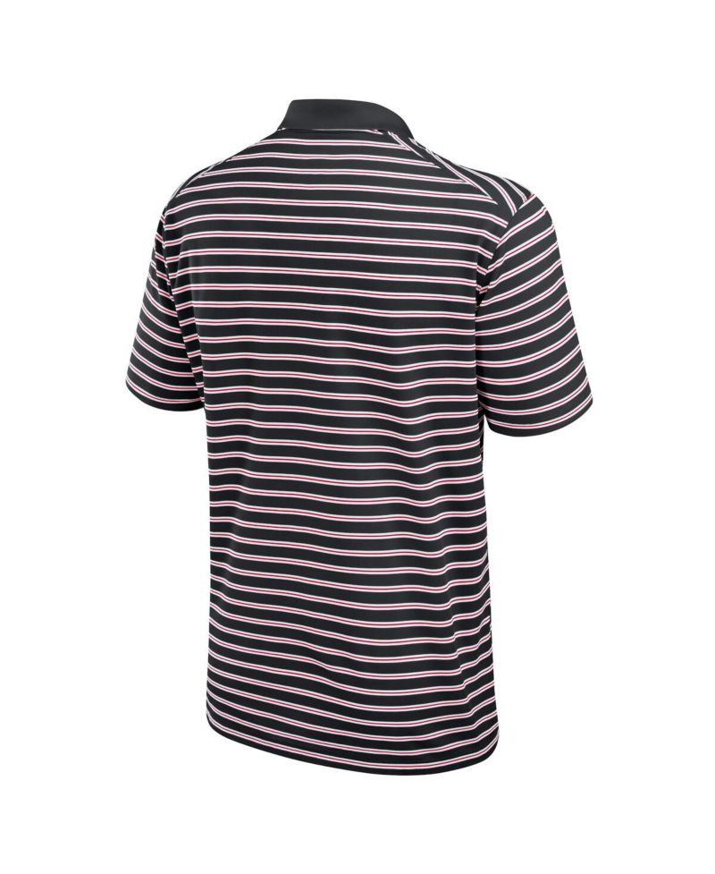 Men's Black/White Ohio State Buckeyes Primetime Victory Striped Performance Polo