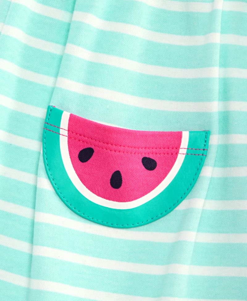 Baby Girls' 0M-24M Striped Watermelon-Pocket Dress