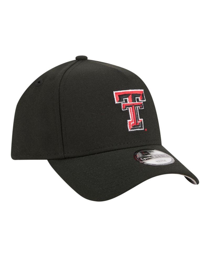 Big Boys and Girls Black Texas Tech Red Raiders 9FORTY A-Frame Adjustable Hat