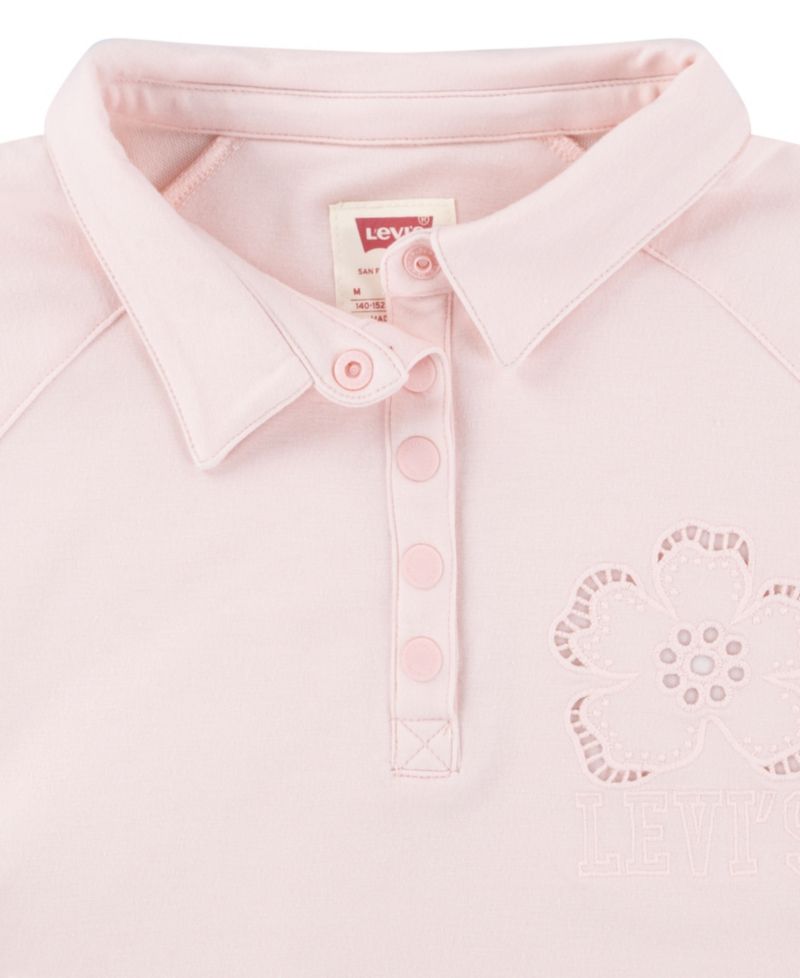 Girls' 7-16 Voluminous Long-Sleeve Shirt Collar Top