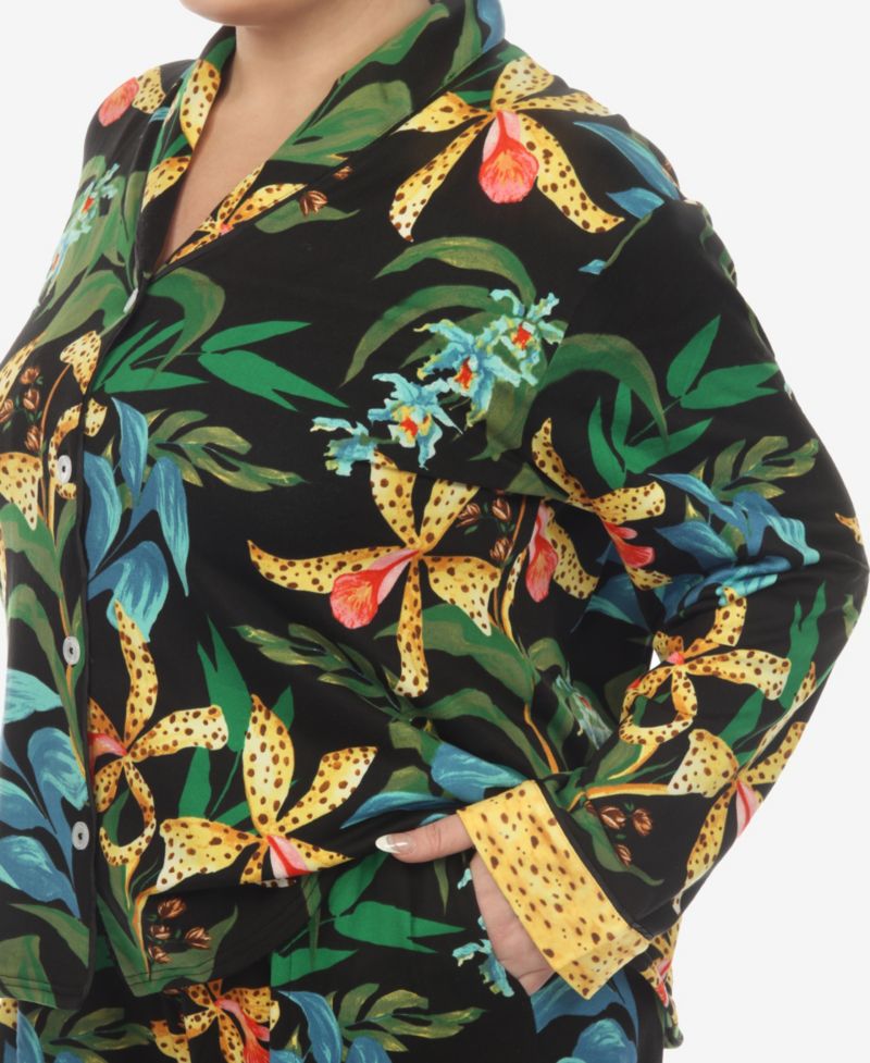 Plus Size 2-Piece Wildflower Print Pajama Set