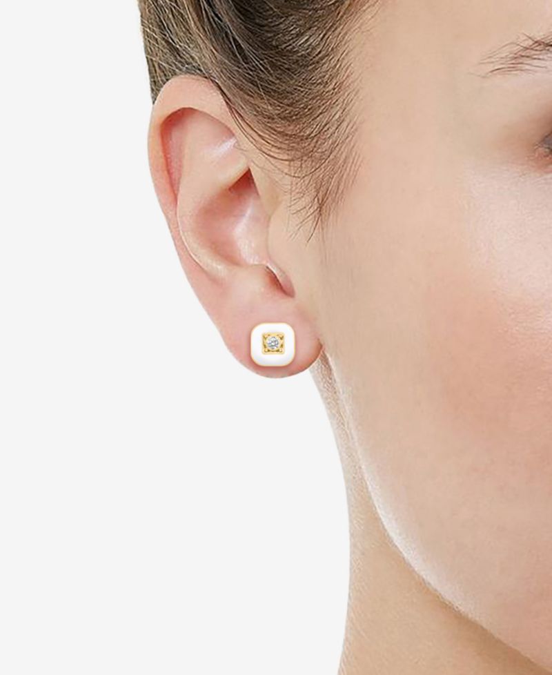 Crystal Enamel Necklace and Earring Set, 2-Piece