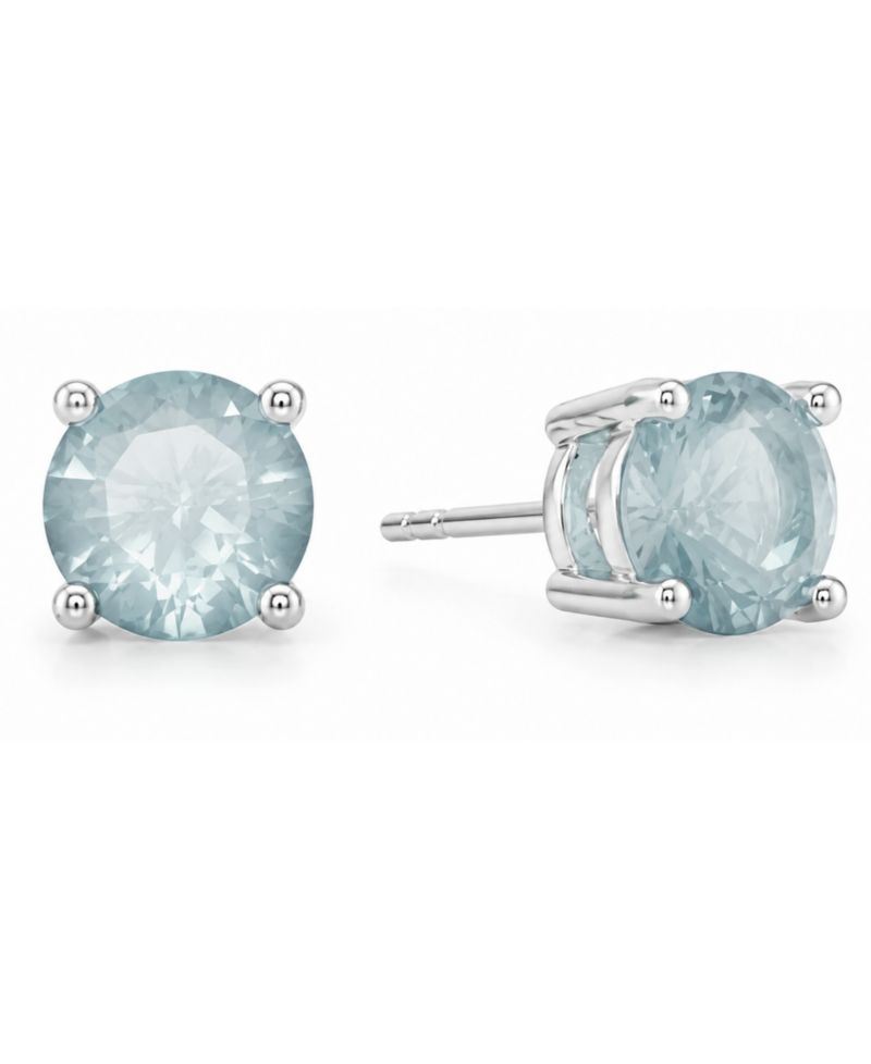 And Now This Glass Stone Stud Earrings in Silver-Plate