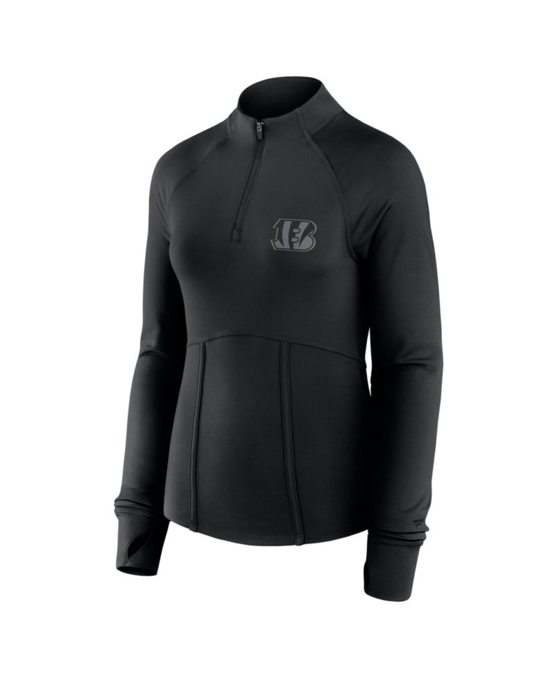 Women's Black Cincinnati Bengals Elements Raglan Quarter-Zip Jacket