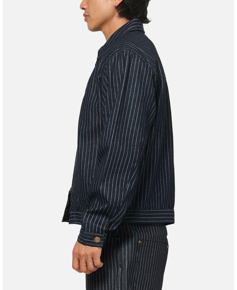 Men's Lockout Pinstripe Canvas Zip-Front Jacket