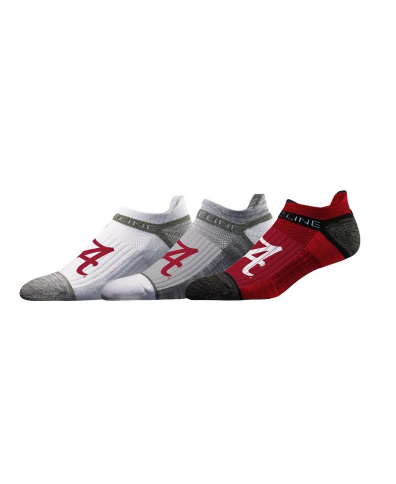Men's and Women's 3-Pack Alabama Crimson Tide Premium Low Ankle Socks Set