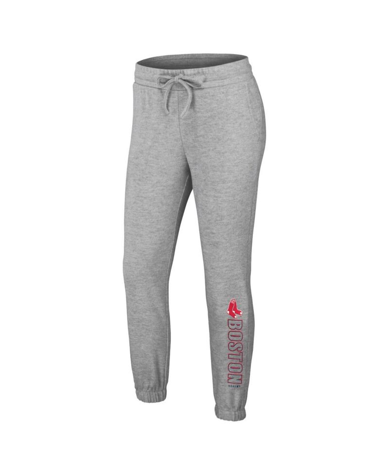 Women's Gray Boston Red Sox Knitted T-shirt and Pants Lounge Set