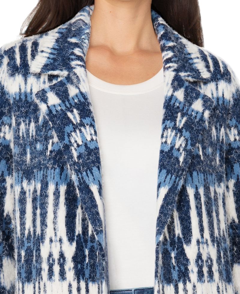 Women's Open-Front Ikat Jacquard Sweater Coat