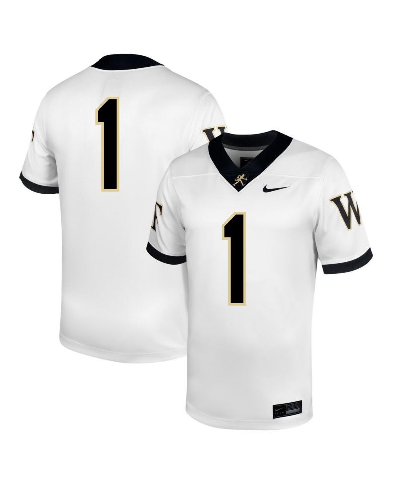 Men's 1 White Wake Forest Demon Deacons Untouchable Football Jersey