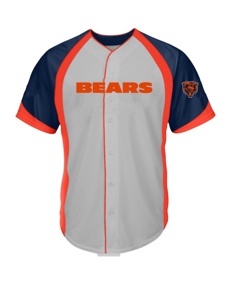 Men's Gray Chicago Bears Big & Tall Button-Up Fashion T-Shirt