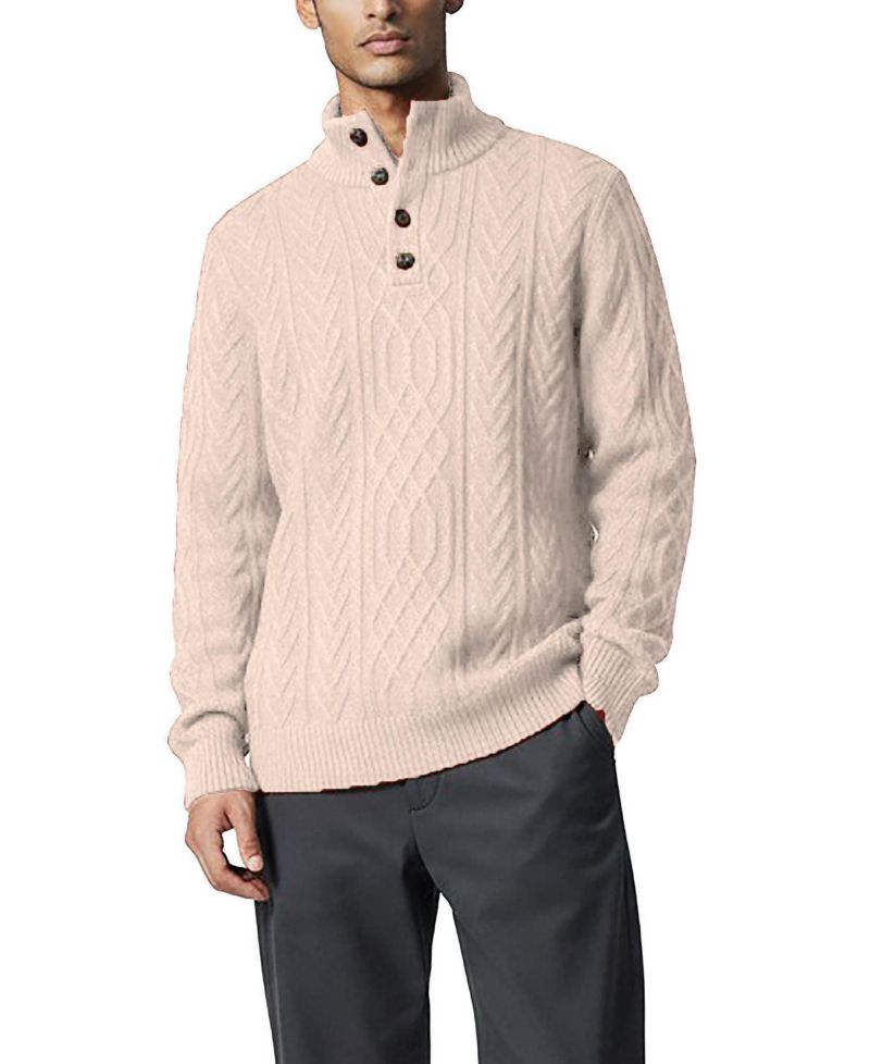 Men's Cable-Knit Mock-Neck Sweater