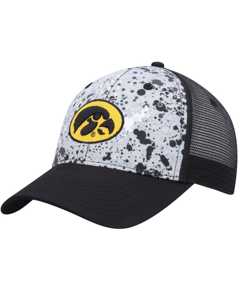Men's Gray, Black Iowa Hawkeyes Love Fern Trucker Snapback Hat
