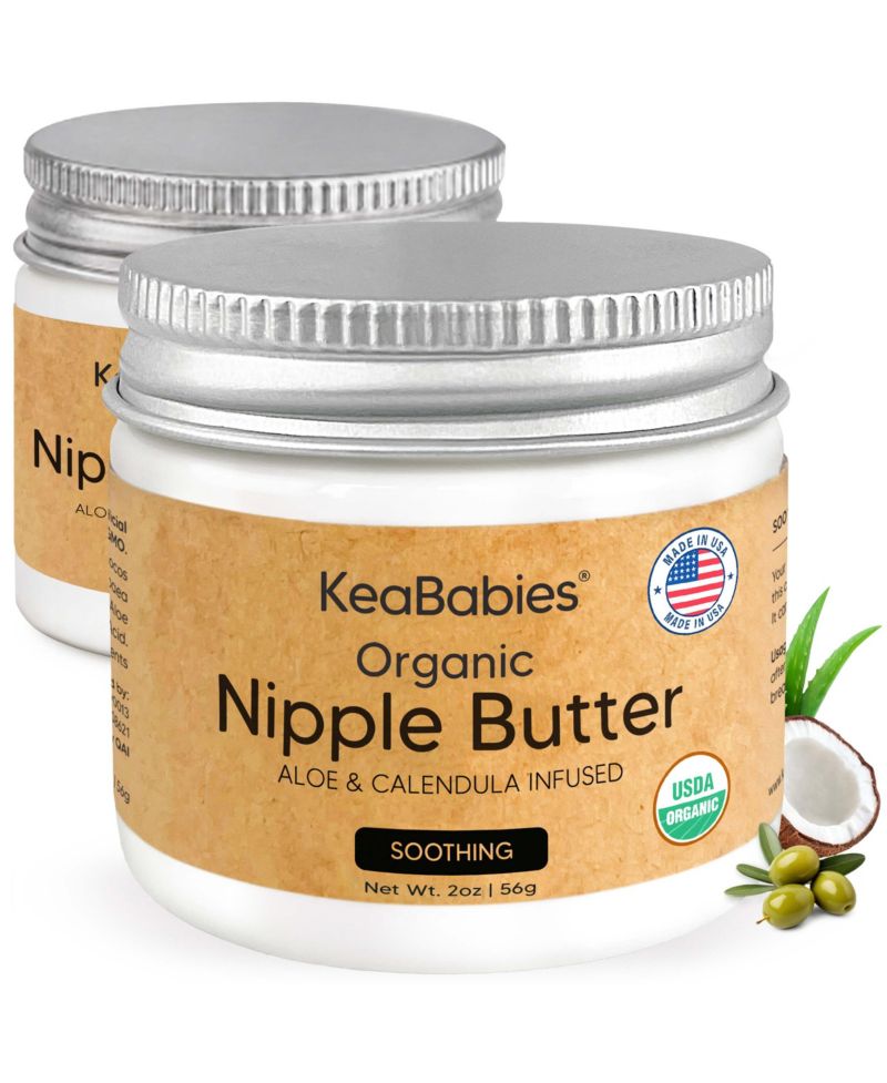 Organic Nipple Butter, Natural Nipple Cream Safe for Breastfeeding Moms, 2oz