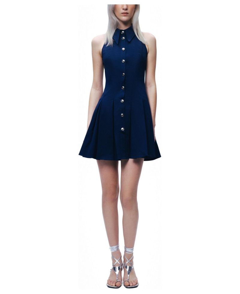Women's Sleeveless Pleated Mini Dress