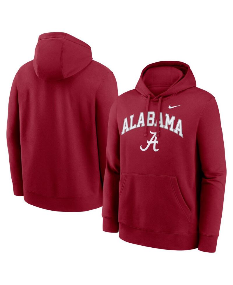 Men's Crimson Alabama Crimson Tide Club Fleece Arch Pullover Hoodie