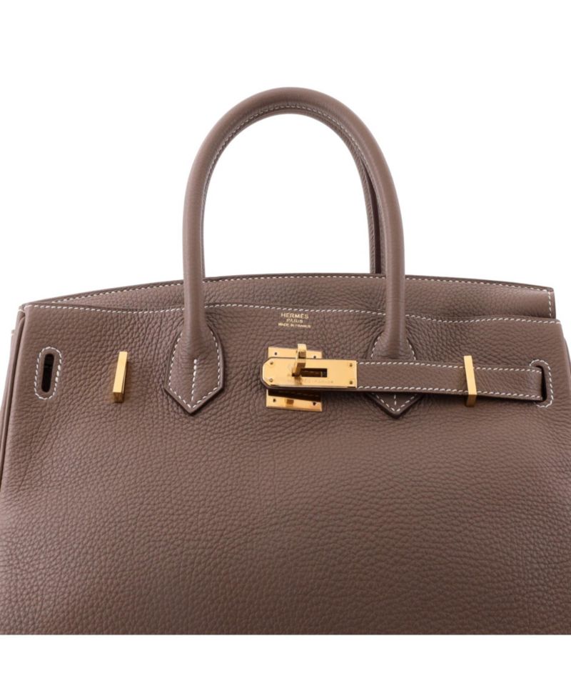 Birkin 30 Handbag Grey Togo with Gold Hardware