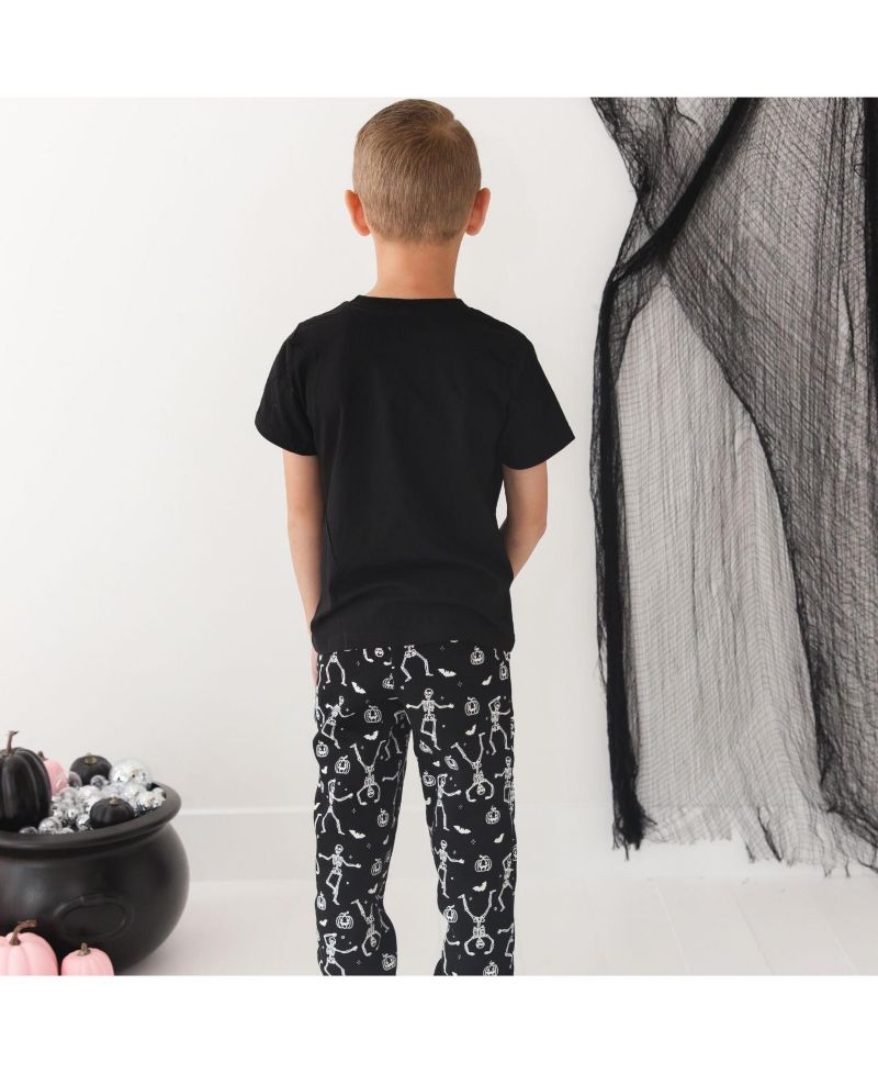 Little Boys Glow In The Dark Silly Skelly Halloween Short Sleeve T-Shirt