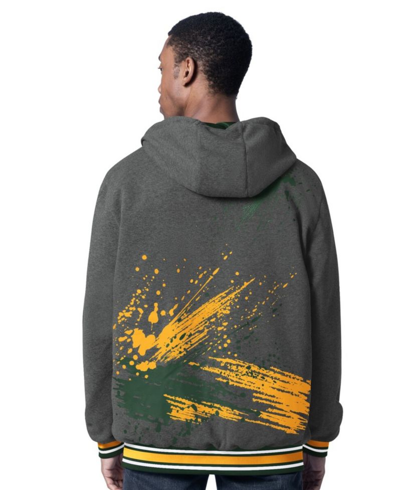 Men's Green/Charcoal Green Bay Packers Dual Threat Reversable Full-Zip Hooded Jacket
