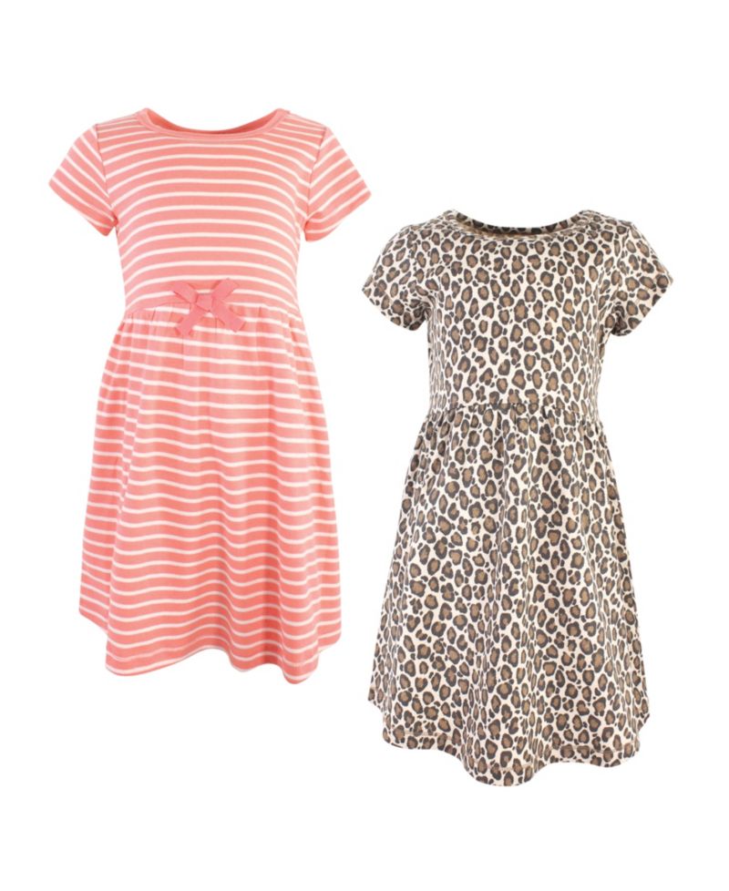 Little Girls Natural Cotton Dresses Featuring Both Short and Long Sleeves