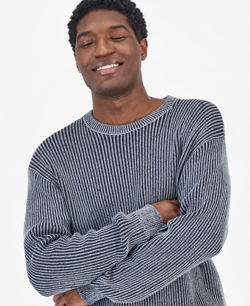 Men's Ribbed-Knit Crewneck Sweater