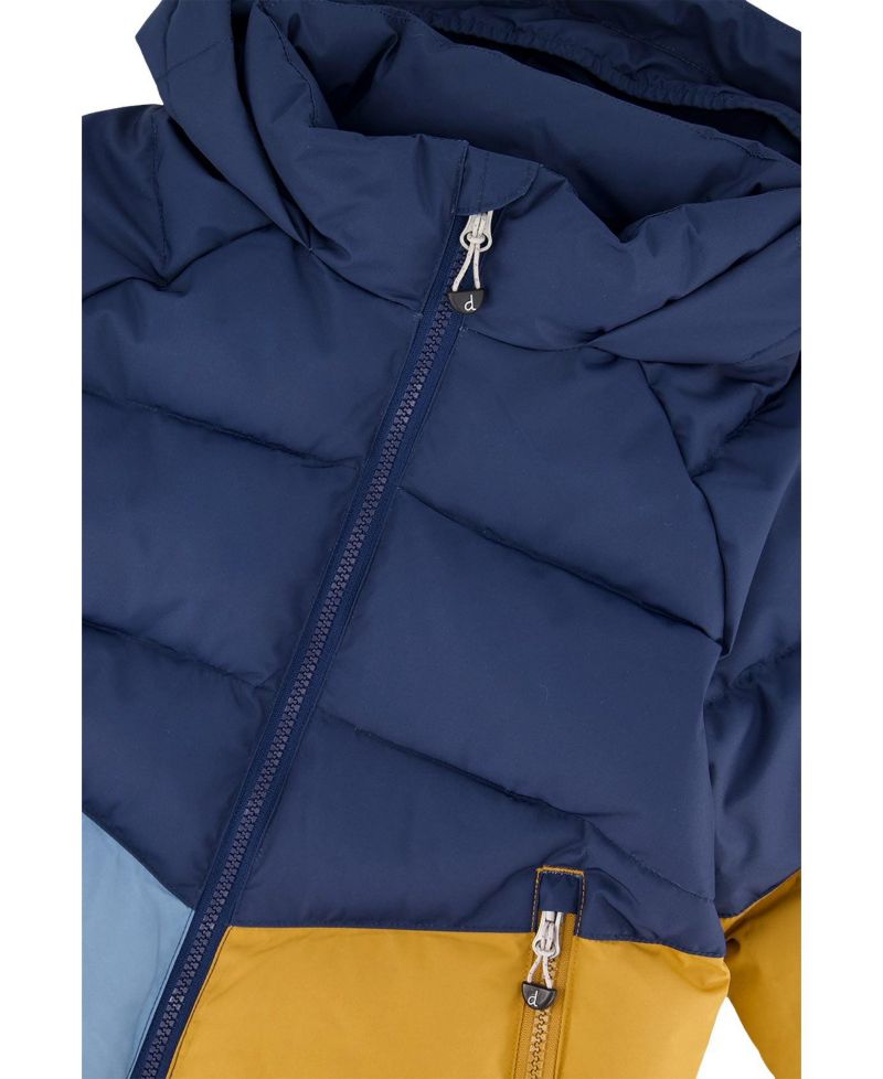 Little and Big Boy Color-Block Winter Jacket Dark Blue