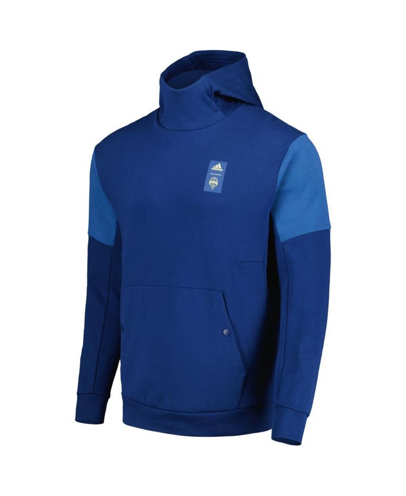 Men's Blue Seattle Sounders FC 2023 Player Travel Pullover Hoodie