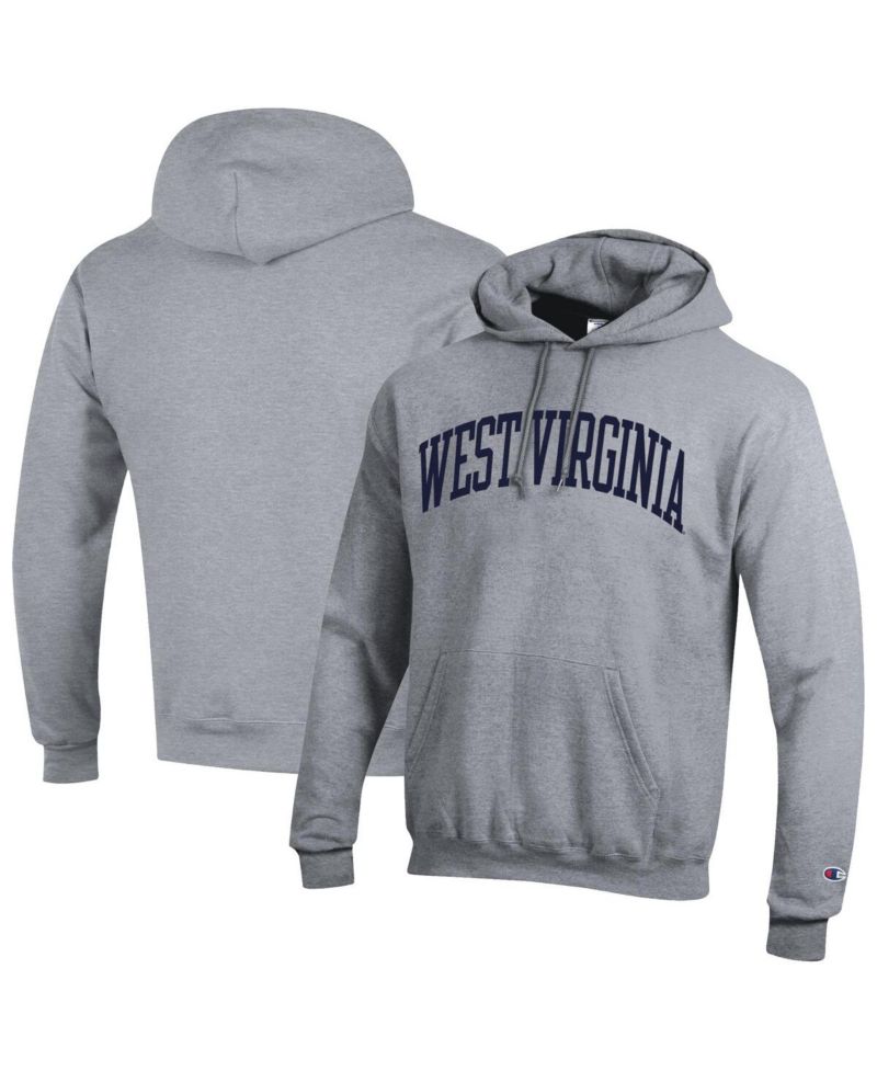 Men's Heather Gray West Virginia Mountaineers Basic Arch Fleece Pullover Hoodie