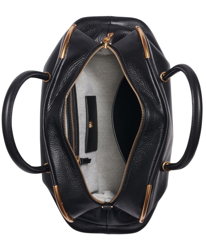 Satin Leather Large Satchel Bag