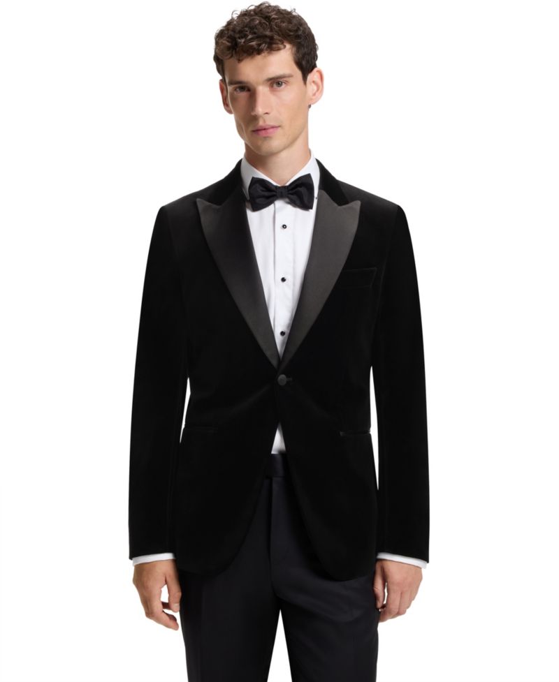 BOSS by Men's Cotton Velvet Slim-Fit Tuxedo Jacket