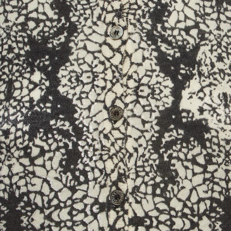 Women's Pre-Owned Zadig and Voltaire Black/white Abstract Print Cashmere Buttoned Cardigan