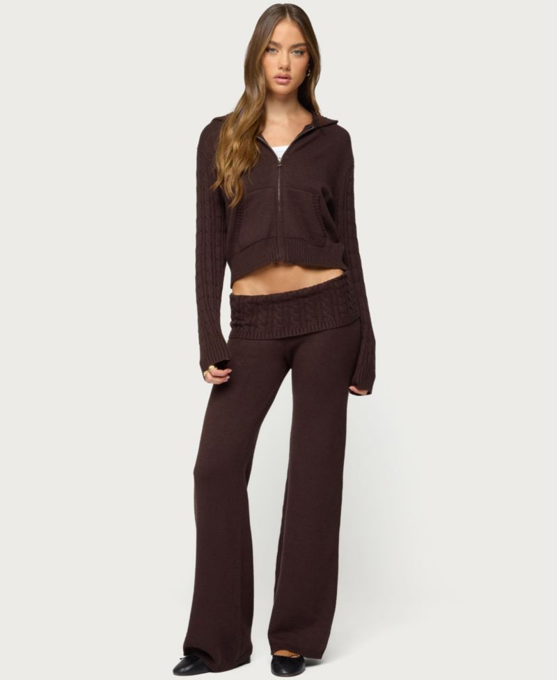 Women's Lula Cable Knit Zip Up Hoodie