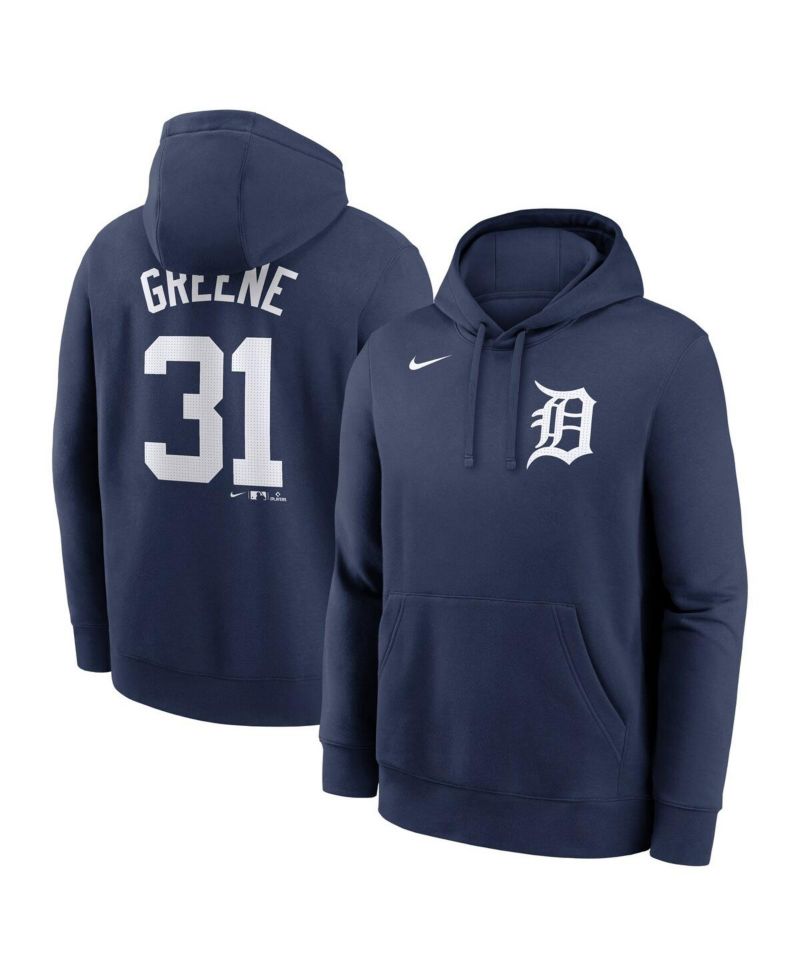 Men's Riley Greene Navy Detroit Tigers Player Name & Number Club Fleece Pullover Hoodie